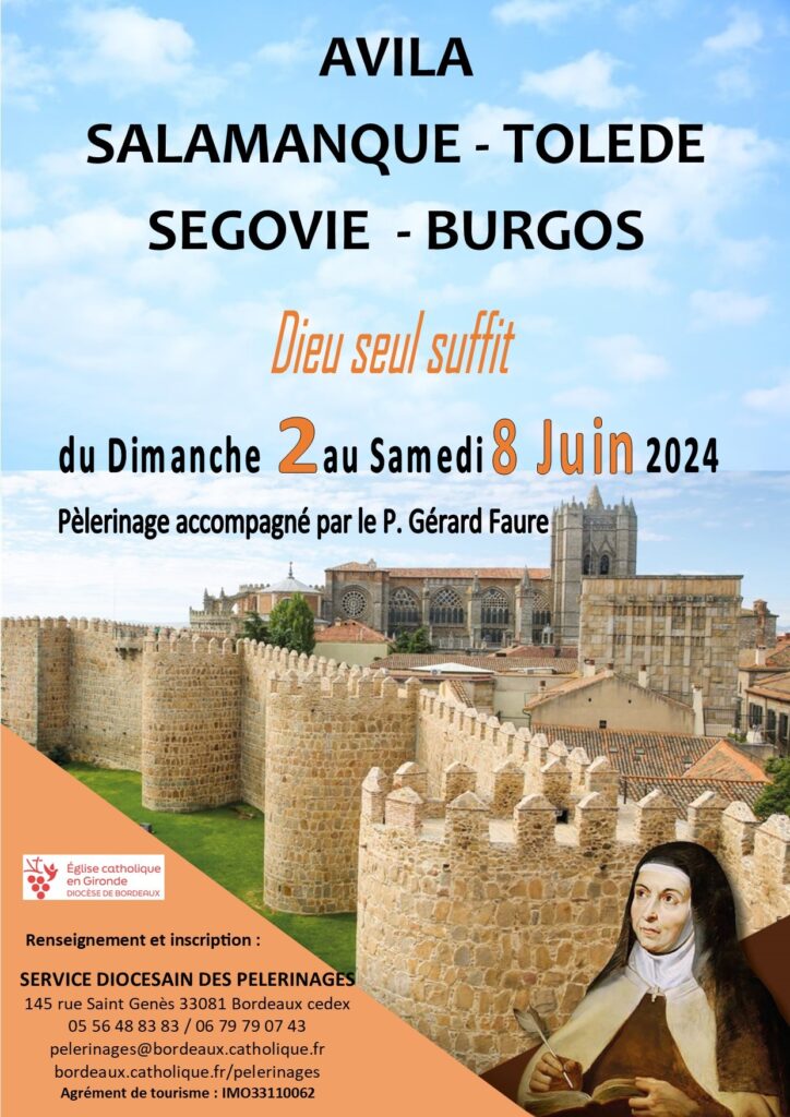 Affiche pèlerinage du diocèse de Bordeaux à Avila